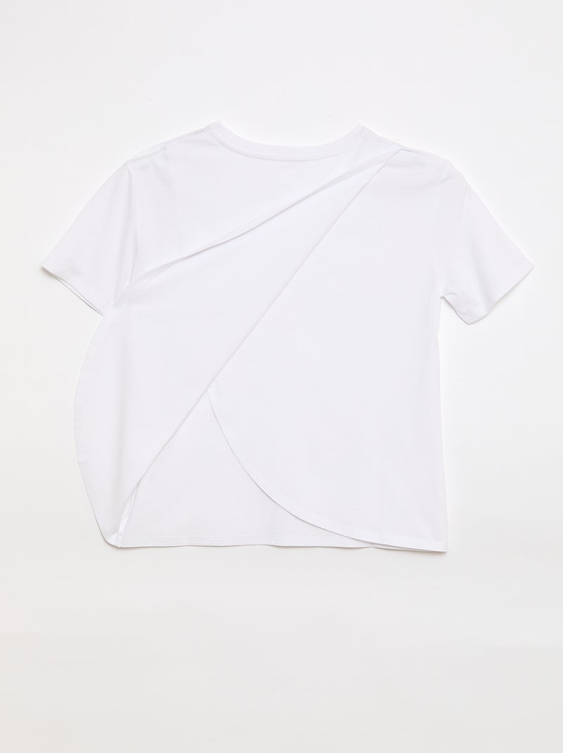 Tee-shirt imprimé à manches courtes - So Easy Blanc - Kiabi