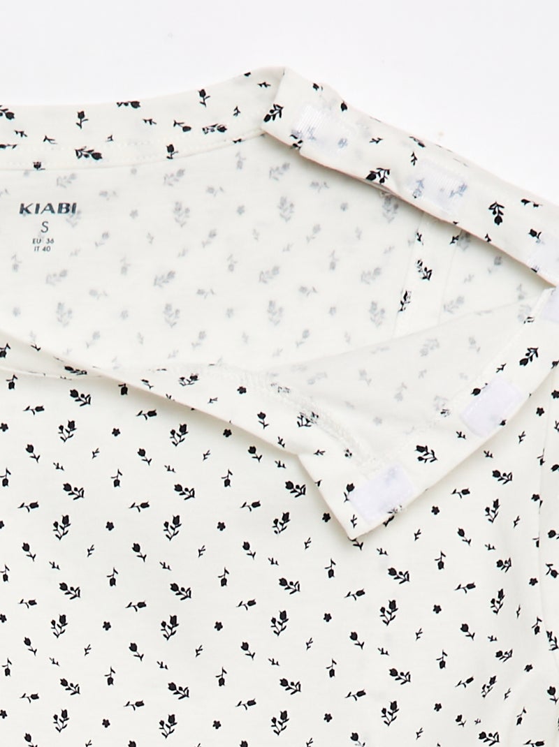 Tee-shirt imprimé à manches courtes - So Easy Blanc - Kiabi