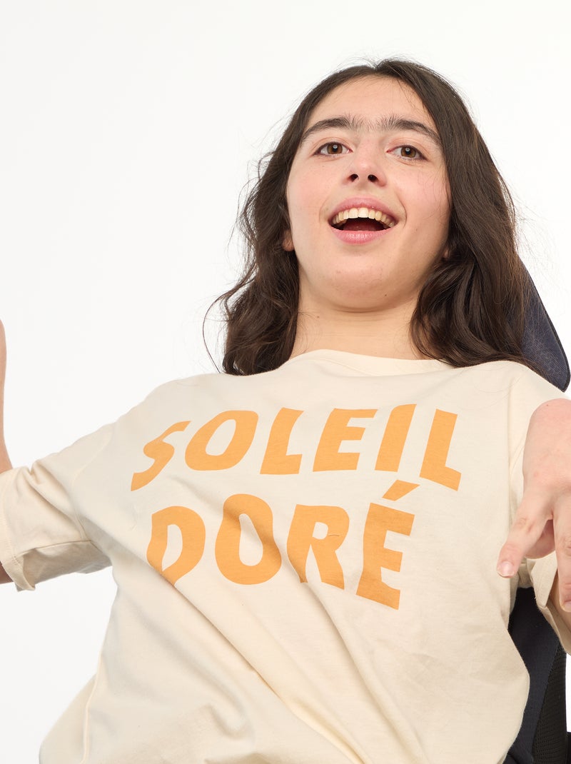 Tee-shirt imprimé à manches courtes - So Easy Blanc - Kiabi