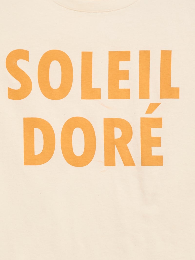 Tee-shirt imprimé à manches courtes - So Easy Blanc - Kiabi