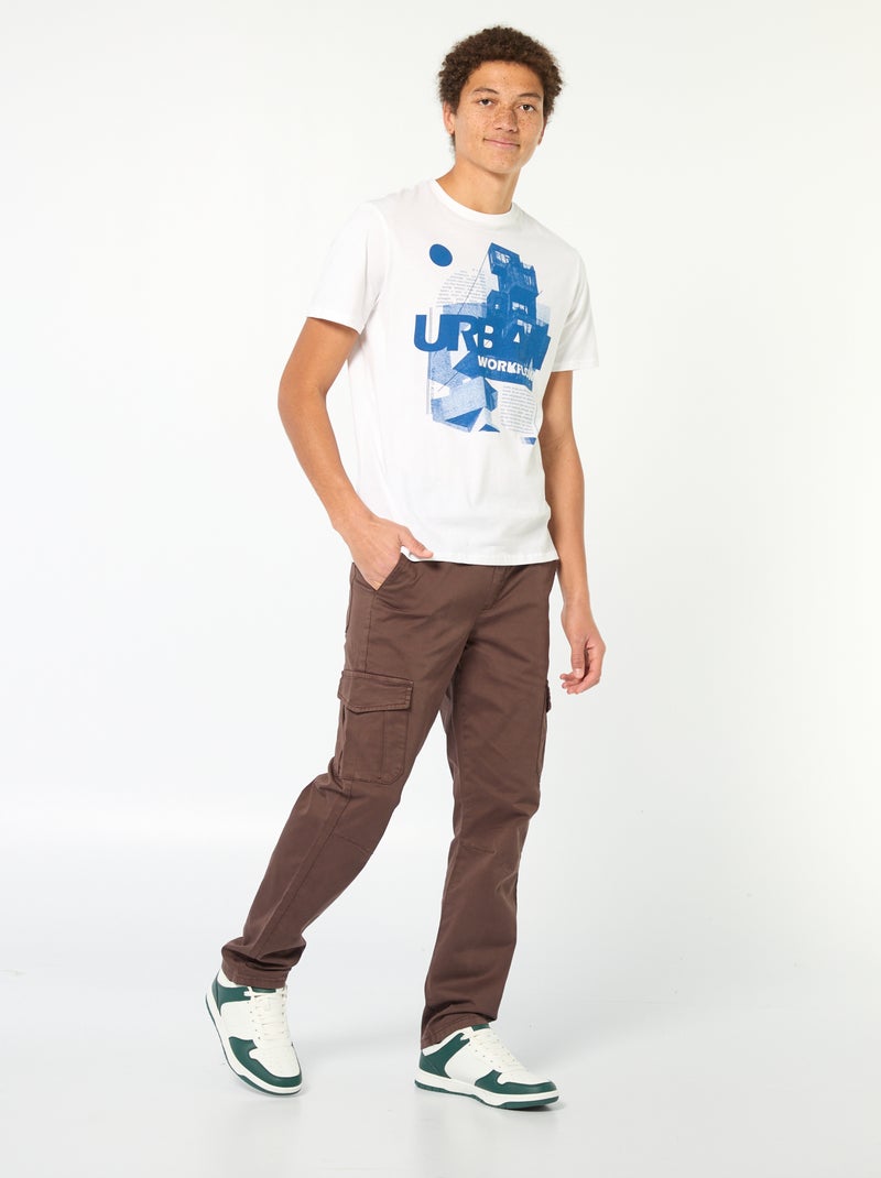 Tee-shirt imprimé à manches courtes Blanc - Kiabi