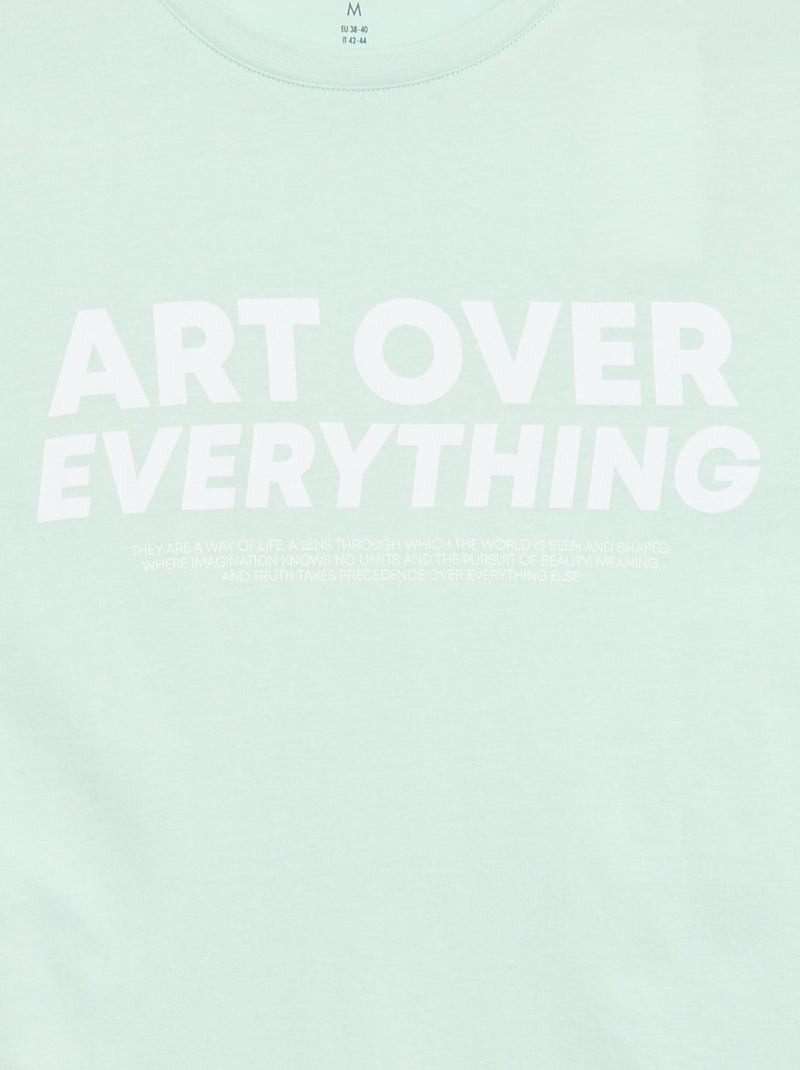 Tee-shirt imprimé à manches courtes Vert - Kiabi