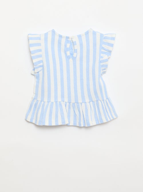 Tee-shirt imprimé et volanté - Kiabi