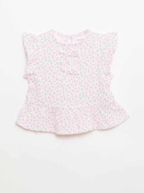 Tee-shirt imprimé et volanté - Kiabi
