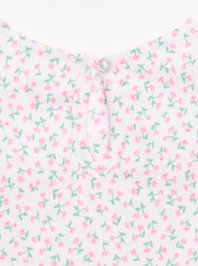 Tee-shirt imprimé et volanté Rose - Kiabi