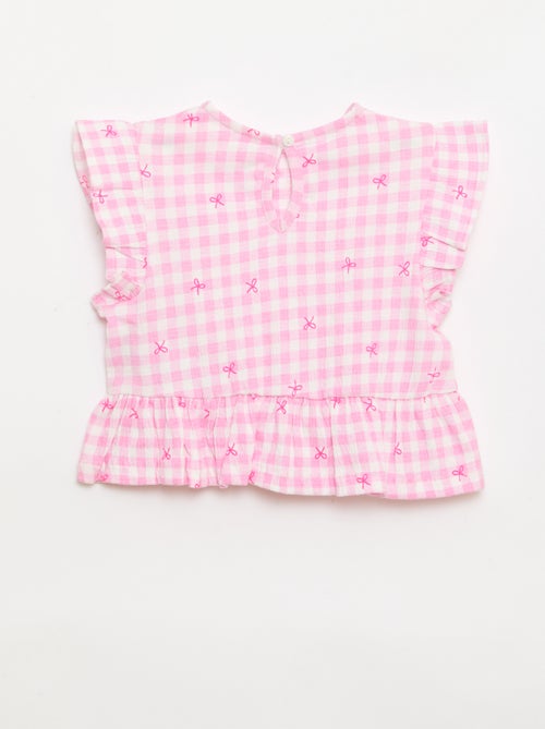 Tee-shirt imprimé et volanté - Kiabi