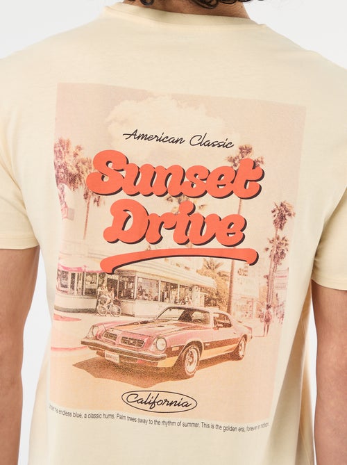 Tee-shirt imprimé recto/verso à manches courtes - Kiabi