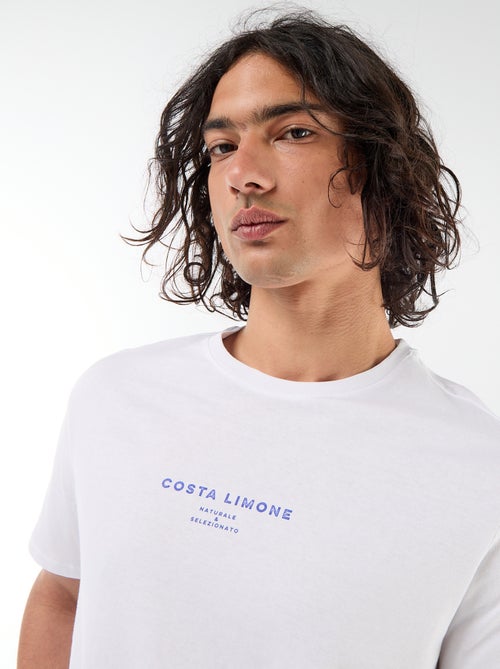 Tee-shirt imprimé recto/verso à manches courtes - Kiabi