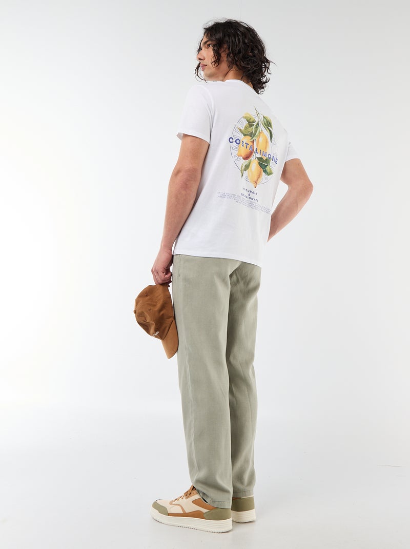 Tee-shirt imprimé recto/verso à manches courtes Blanc - Kiabi