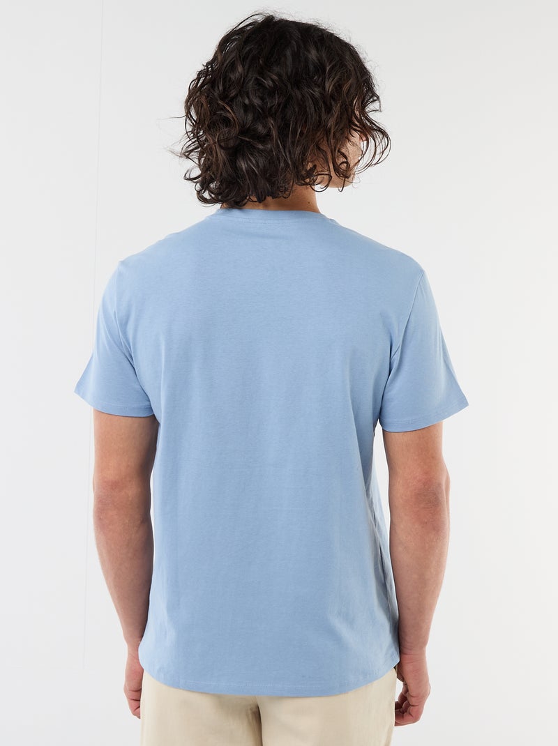 Tee-shirt imprimé recto/verso à manches courtes Bleu - Kiabi