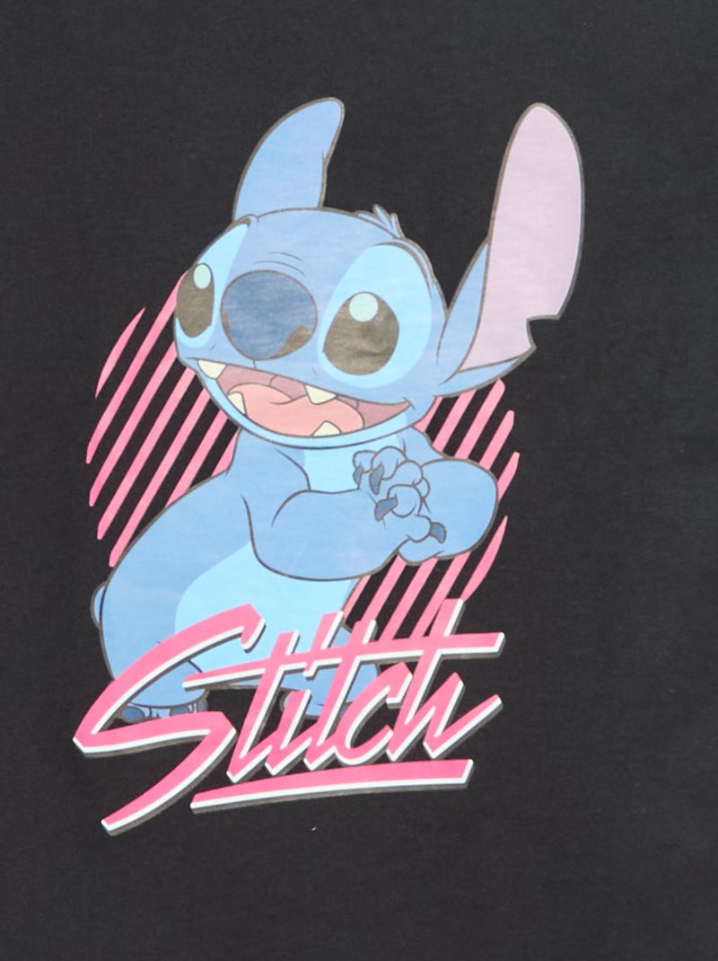 Tee-shirt imprimé 'Stitch' Noir - Kiabi