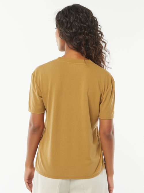 Tee-shirt manches courtes avec encolure en V - Kiabi