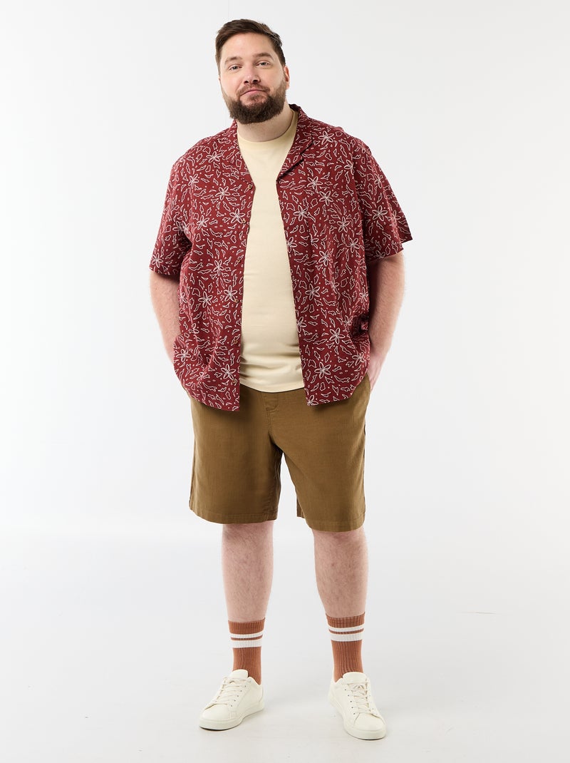 Tee-shirt manches courtes imprimé Beige - Kiabi