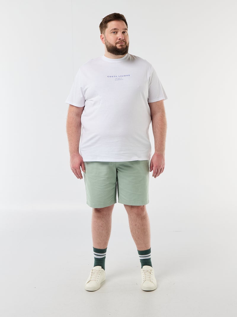 Tee-shirt manches courtes imprimé Blanc - Kiabi