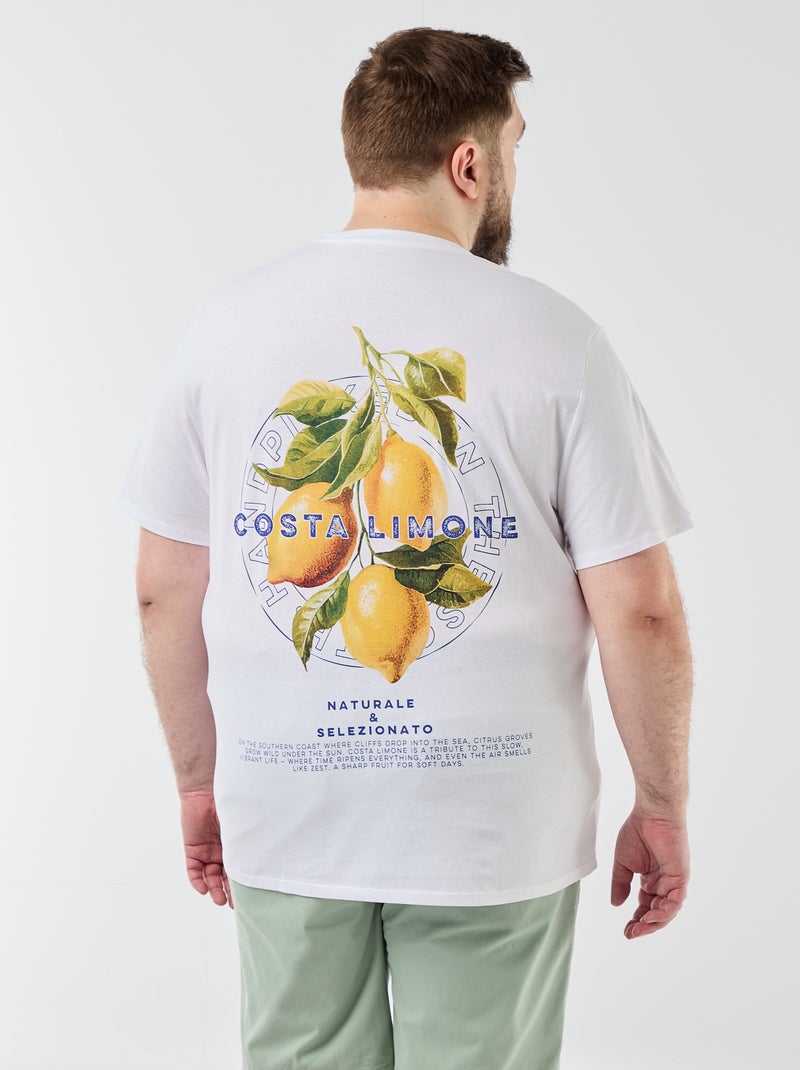 Tee-shirt manches courtes imprimé Blanc - Kiabi