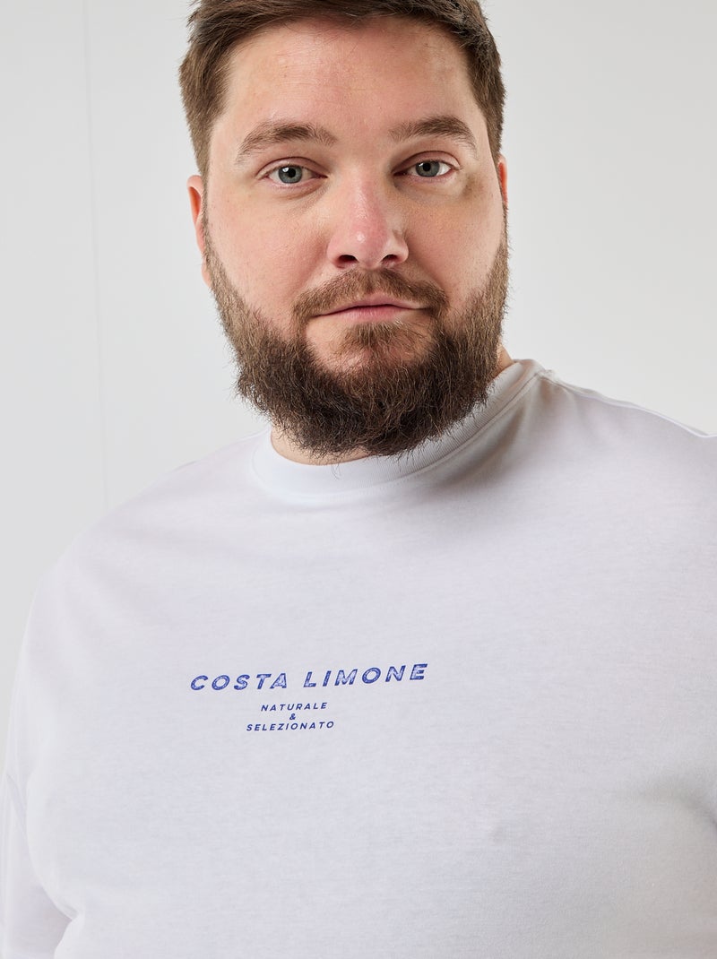 Tee-shirt manches courtes imprimé Blanc - Kiabi