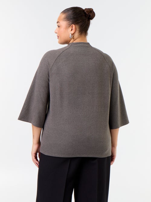 Tee-shirt manches longues en maille doudou - Kiabi