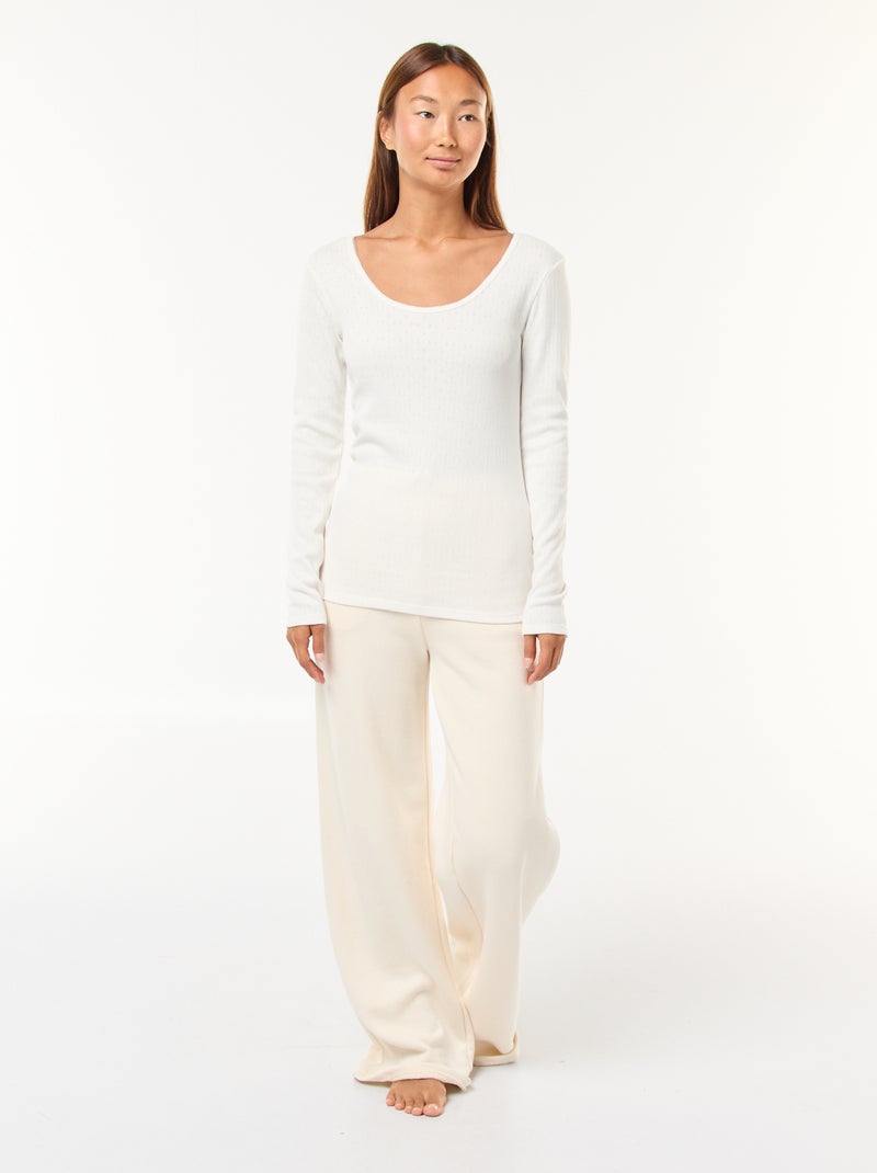 Tee-shirt manches longues thermorégulateur Blanc - Kiabi