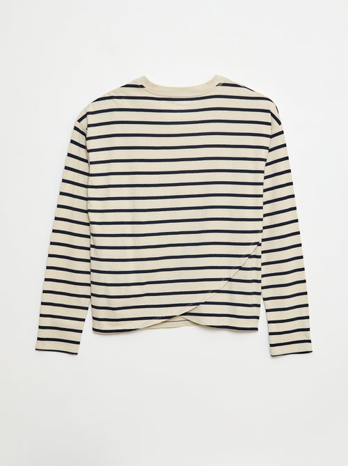 Tee-shirt marinière épaule scratchée - collection facile à enfiler - Kiabi