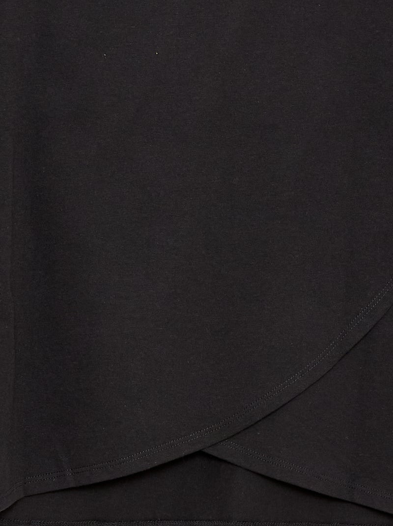 Tee-shirt marinière épaule scratchée - collection facile à enfiler Noir - Kiabi