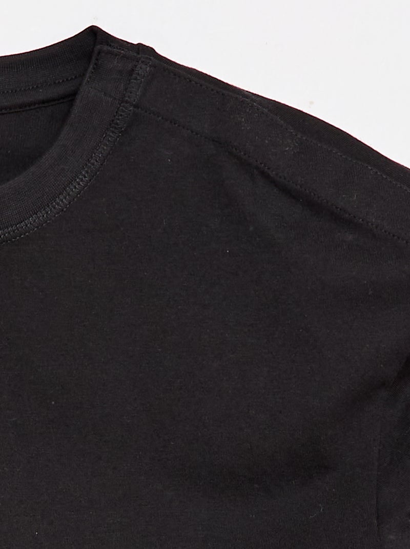 Tee-shirt marinière épaule scratchée - collection facile à enfiler Noir - Kiabi