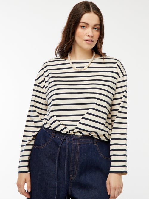 Tee-shirt marinière oversize - Kiabi