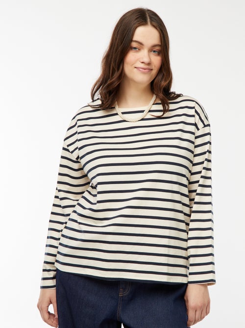 Tee-shirt marinière oversize - Kiabi