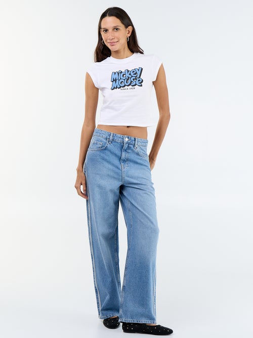Tee-shirt 'Mickey' cropped - Kiabi