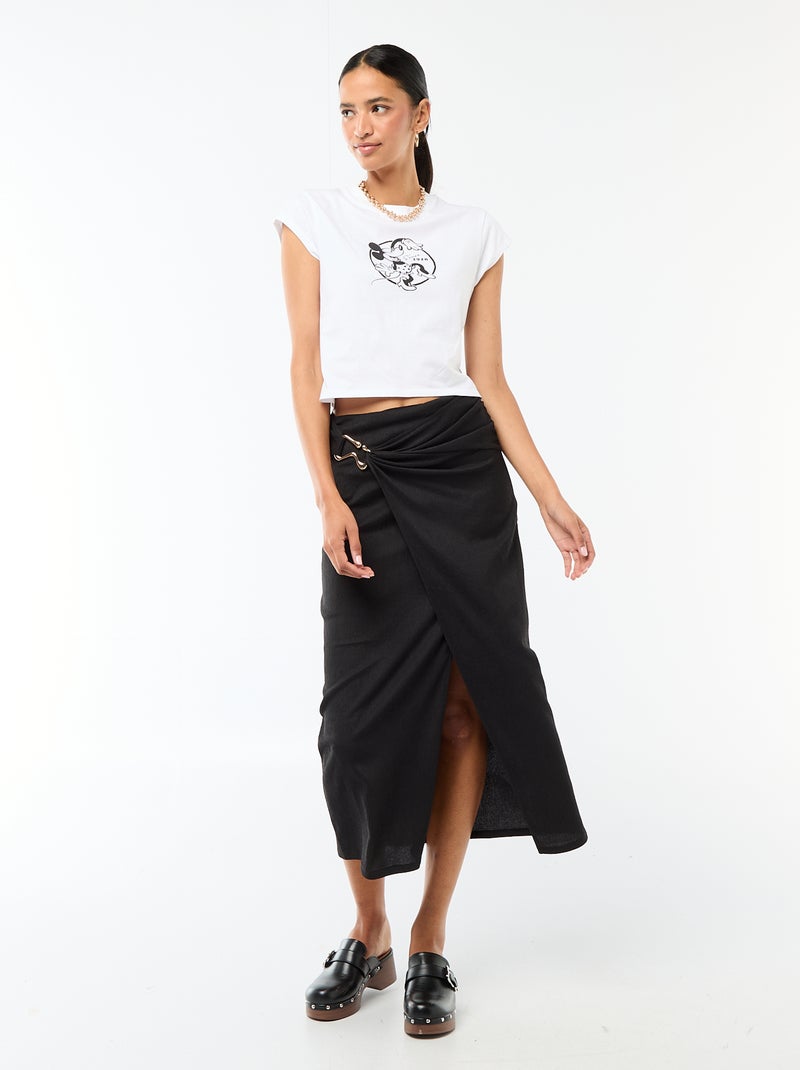 Tee-shirt 'Minnie' cropped 'Disney' Blanc - Kiabi