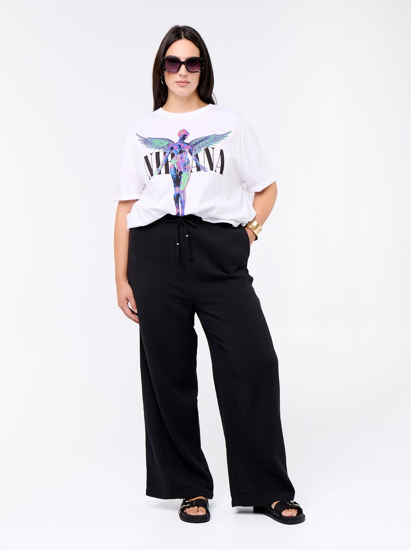 Tee-shirt 'Nirvana' à manches courtes Blanc - Kiabi