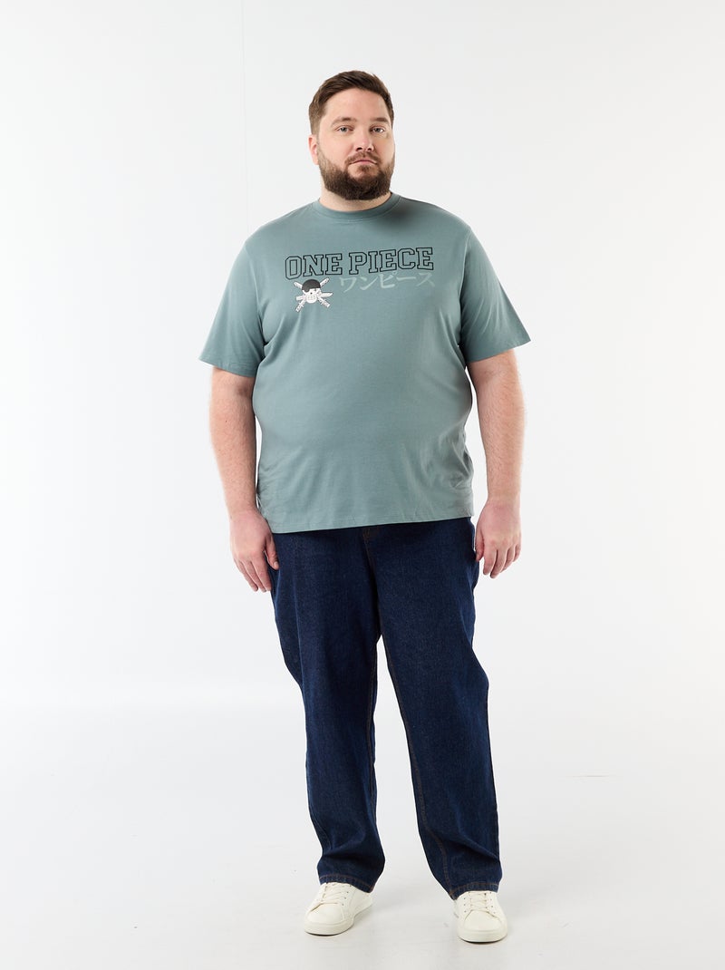 Tee-shirt 'One Piece' à manches courtes Bleu - Kiabi