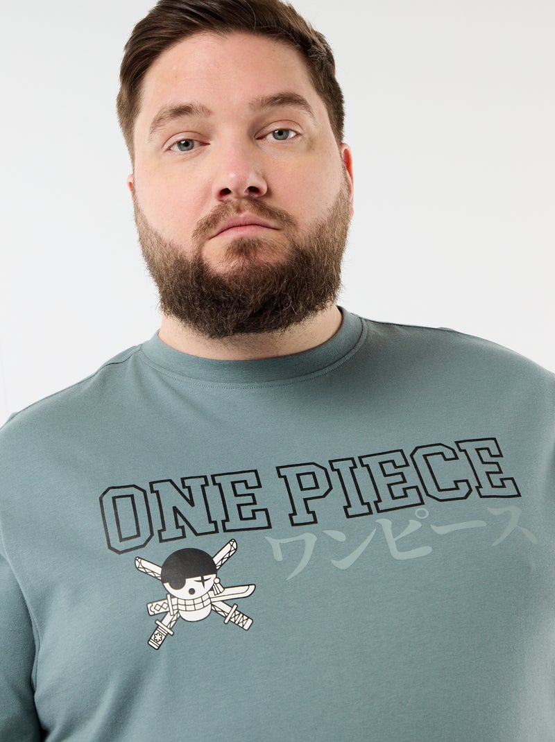 Tee-shirt 'One Piece' à manches courtes Bleu - Kiabi