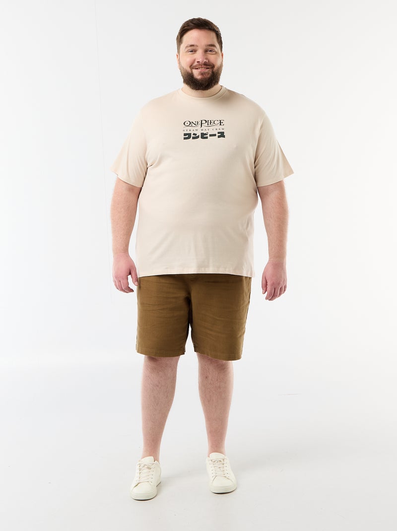 Tee-shirt 'One Piece' à manches courtes Gris - Kiabi