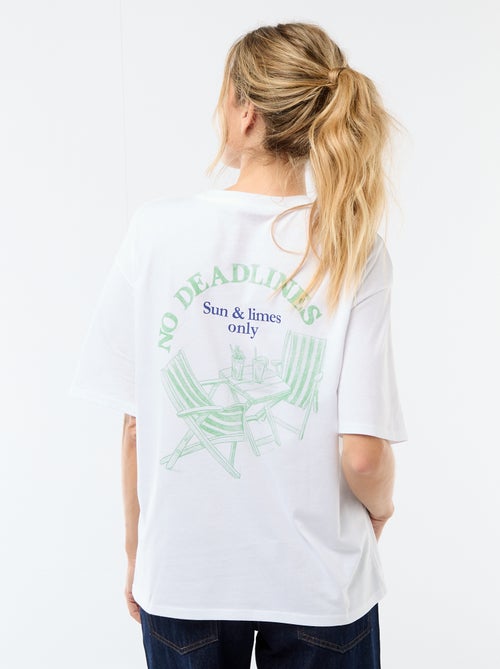 Tee-shirt oversize à message - Kiabi