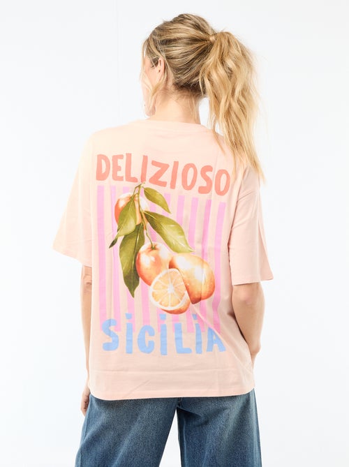 Tee-shirt oversize à message - Kiabi