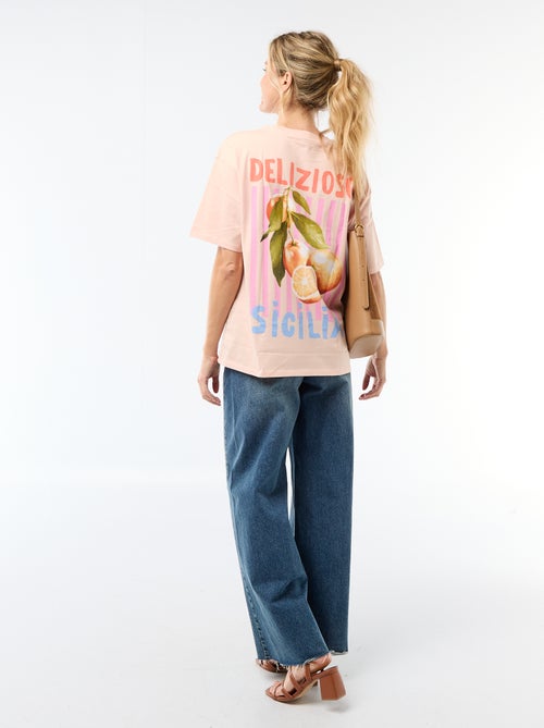Tee-shirt oversize à message - Kiabi