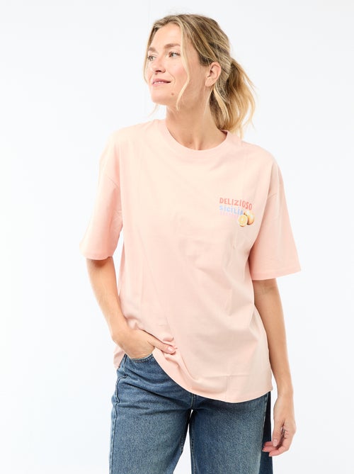 Tee-shirt oversize à message - Kiabi