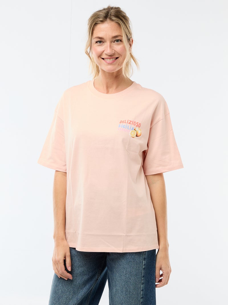 Tee-shirt oversize à message Blanc - Kiabi