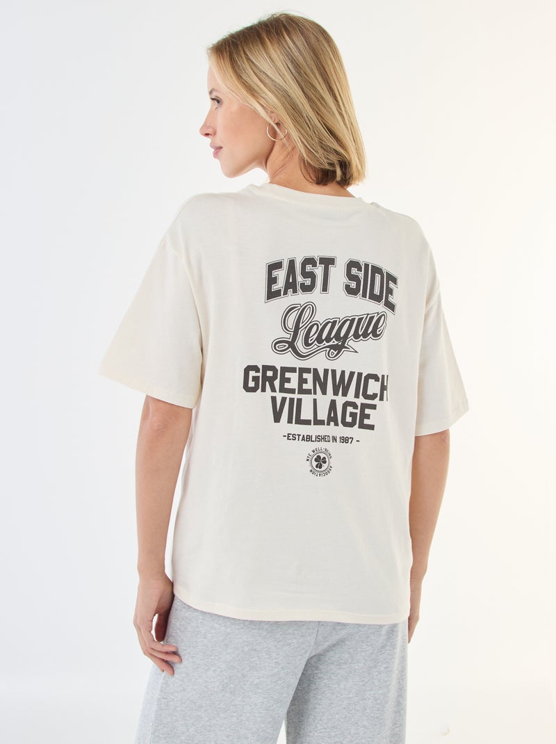 Tee-shirt oversize à message Blanc - Kiabi