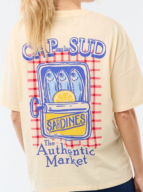 Tee-shirt oversize à message - Kiabi