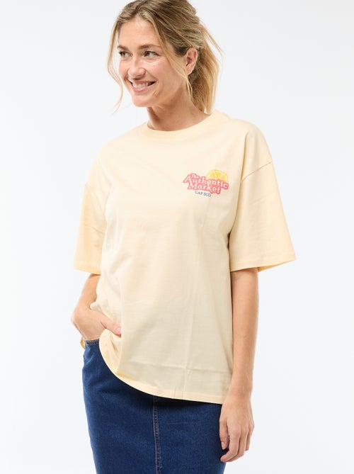 Tee-shirt oversize à message - Kiabi