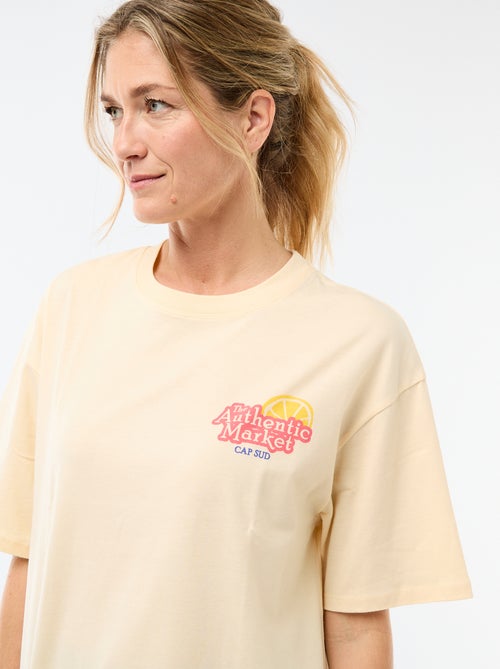 Tee-shirt oversize à message - Kiabi