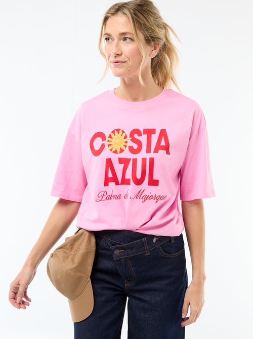 Tee-shirt oversize à message - Kiabi