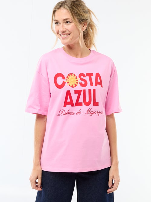 Tee-shirt oversize à message - Kiabi