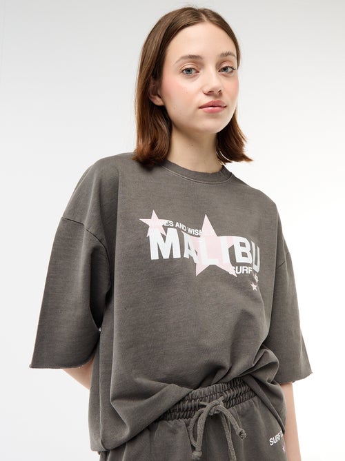 Tee-shirt oversize avec inscription - Kiabi