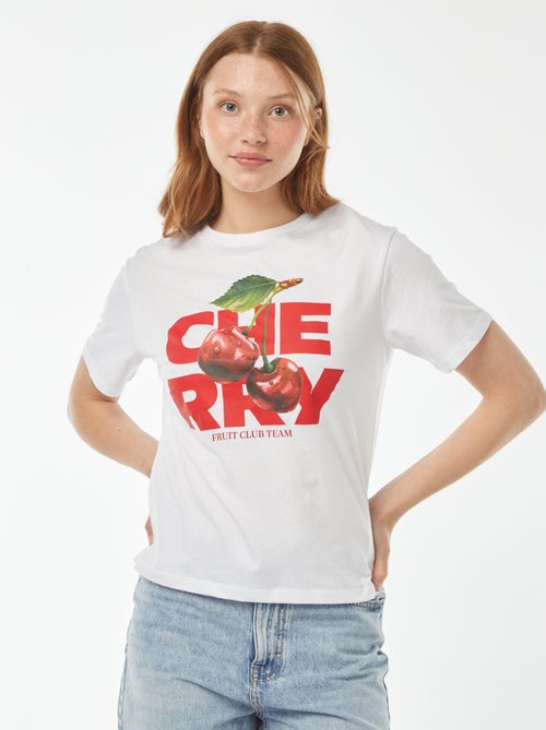 Tee-shirt oversize avec print devant - Kiabi