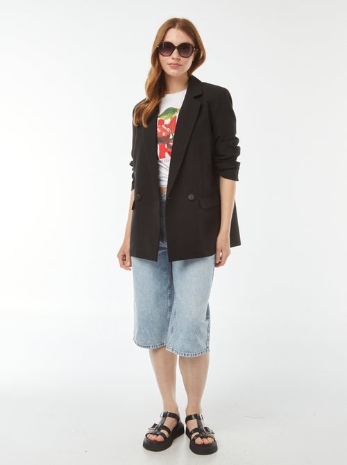 Tee-shirt oversize avec print devant - Kiabi