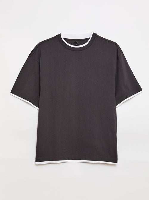 Tee-shirt oversize effet 2-en-1 +1m90 - Kiabi