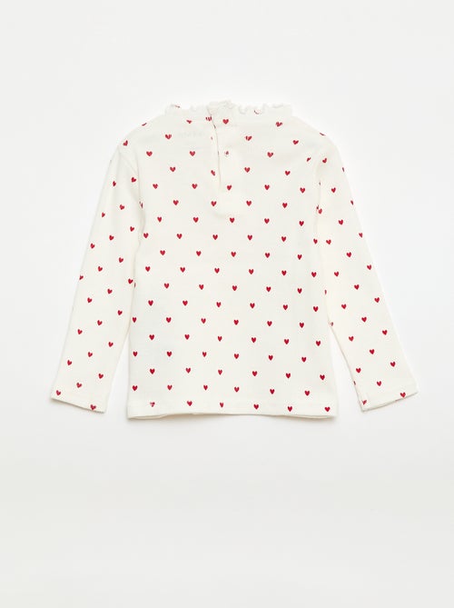 Tee-shirt rib col ondulé - Kiabi