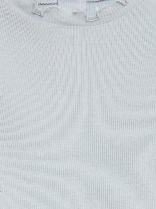 Tee-shirt rib col ondulé - Kiabi